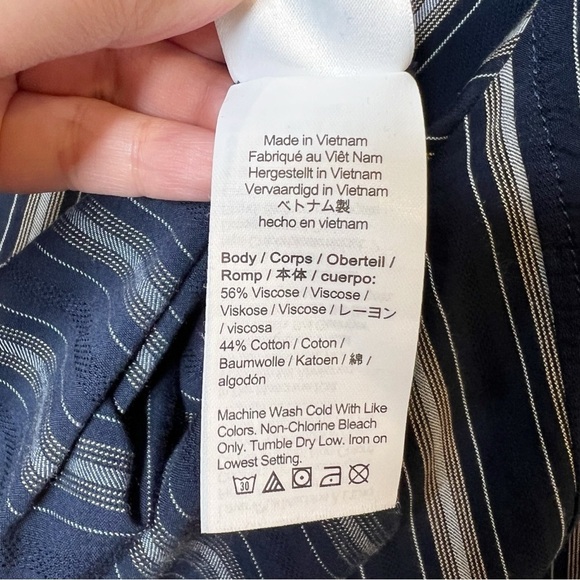 J. Crew Navy Striped Women’s Wrap Front Light Weight Jacket Sz 2x - Picture 6 of 10